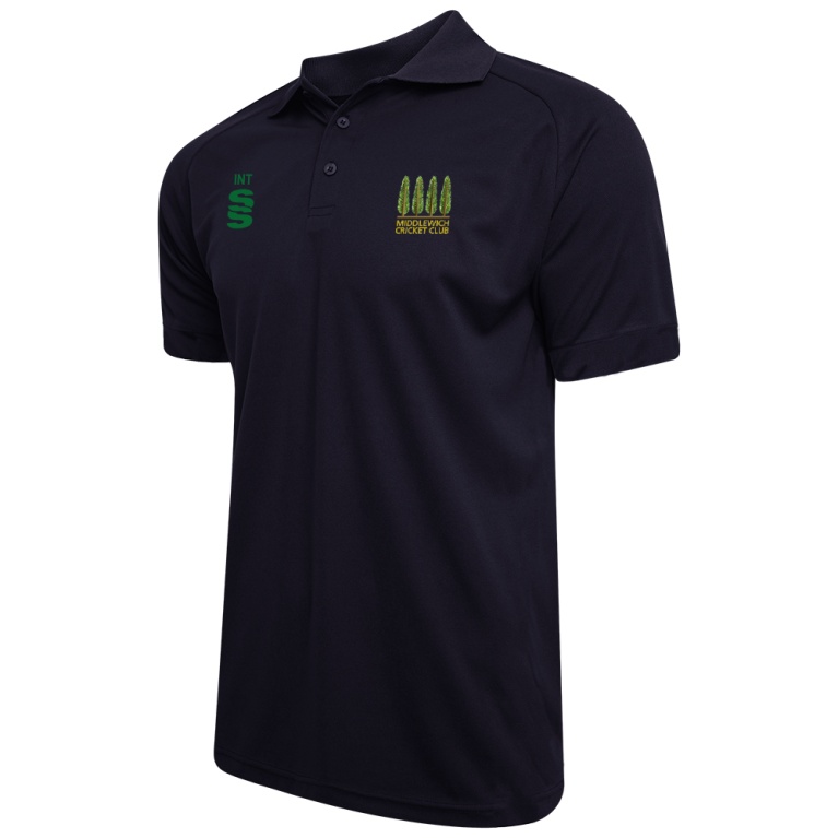 MIDDLEWICH CC Dual Solid Colour Polo : Navy